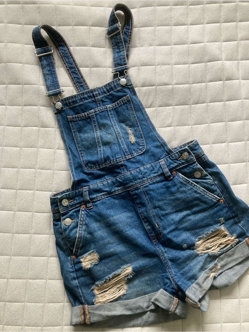 H&M Women’s Blue Denim Short Overalls